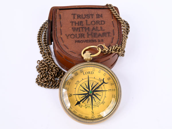 Brass Nautical - Brass Compass Engraved with Motivational Quote, Gift for Son, Grandson, Daughter, Baptism, Confirmation Communion Godson Church Graduation Day - 11694