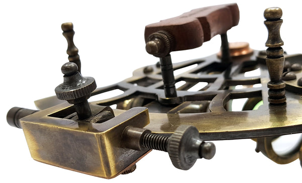 Brass Nautical Sextant Brass Navigation Instrument Sextante Navegacion Marine Sextant in Hardwood Box - 1864